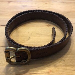 Fossil leather belt